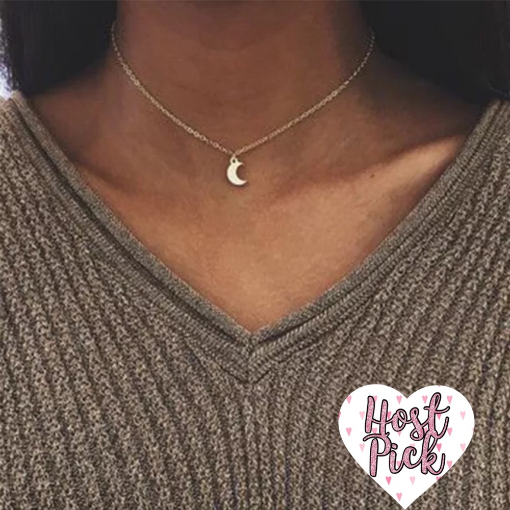 ‼️3/$30 Boho Moon Pendant Gold Choker Necklace